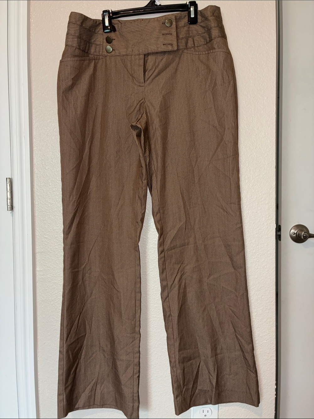 Robert Louis Brown Wide-Leg High-Rise Pants